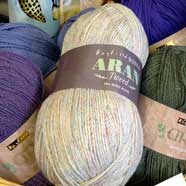 Hayfield Bonus Aran Tweed yarn from Victoria Fabrics in Wotton-under-Edge.